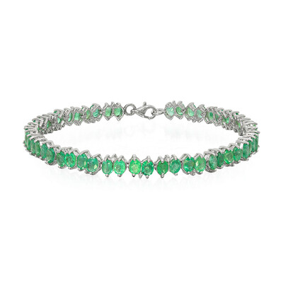 Zambian Emerald Silver Bracelet