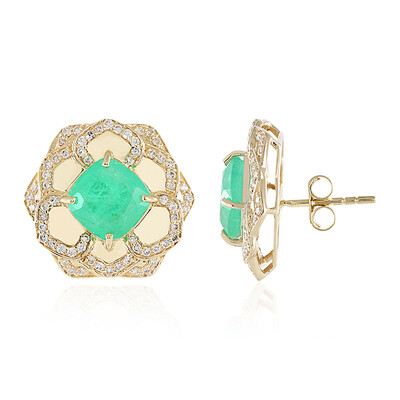 14K Colombian Emerald Gold Earrings (AMAYANI)