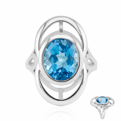 Swiss Blue Topaz Silver Ring (Pallanova)