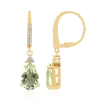 Green Amethyst Silver Earrings