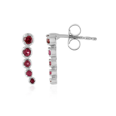 Rubellite Silver Earrings