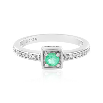 Colombian Emerald Silver Ring