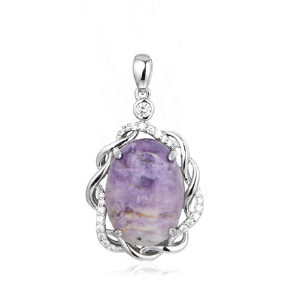 Fluorite Opal Silver Pendant