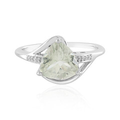 Green Amethyst Silver Ring