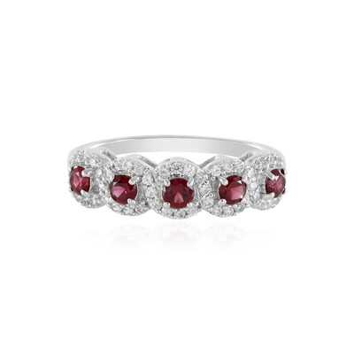 Noble Red Spinel Silver Ring