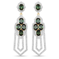 14K Brazilian Green Tourmaline Gold Earrings (SUHANA)