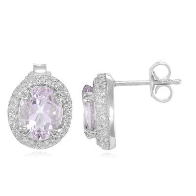 Rose de France Amethyst Silver Earrings