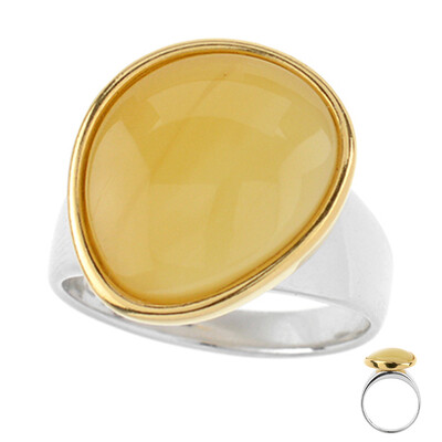 Milky Baltic Amber Silver Ring (dagen)