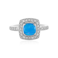 Blue Ethiopian Opal Silver Ring