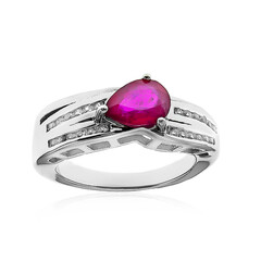 Bemainty Ruby Silver Ring (Adela Silber)