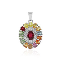 Bemainty Ruby Silver Pendant