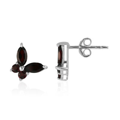 Garnet Silver Earrings