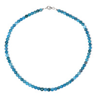 Neon Blue Apatite Silver Necklace