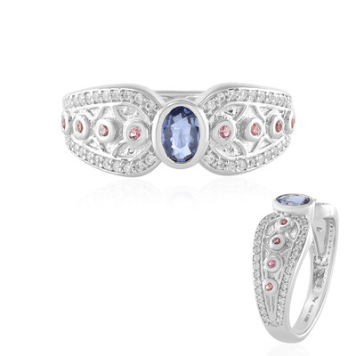 Unheated Ceylon Blue Sapphire Silver Ring