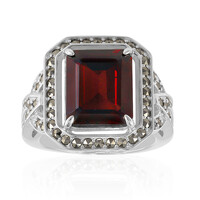 Mozambique Garnet Silver Ring (Annette classic)