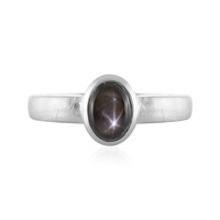 Black Star Sapphire Silver Ring