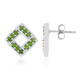 Russian Diopside Silver Earrings