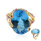 14K Swiss Blue Topaz Gold Ring (CIRARI)