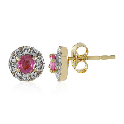 Madagascar Pink Sapphire Silver Earrings