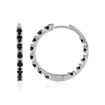 Black Spinel Silver Earrings