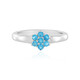 Neon Blue Apatite Silver Ring