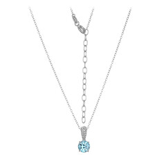 Sky Blue Topaz Silver Necklace