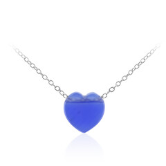 Blue Agate Silver Necklace