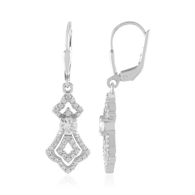 White Sapphire Silver Earrings