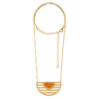 Cognac Baltic Amber Silver Necklace