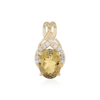 Unheated Yellow Tanzanite Silver Pendant