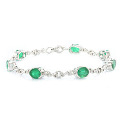 Zambian Emerald Silver Bracelet