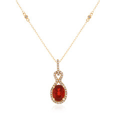 14K Mexican Fire Opal Gold Necklace (CIRARI)