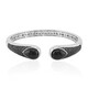 Black Onyx Silver Bangle