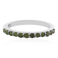 I3 Green Diamond Silver Ring