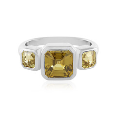 Yellow Zircon Silver Ring