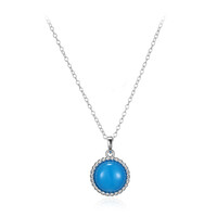 Blue Agate Silver Necklace