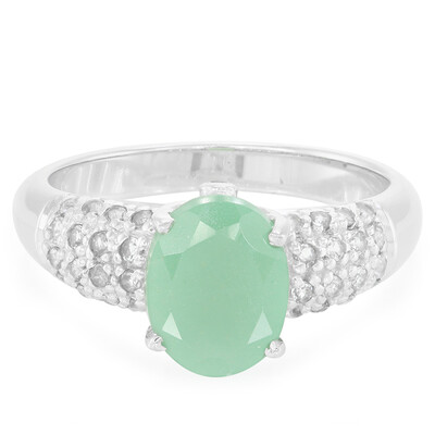 Green Chalcedony Silver Ring