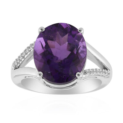 Zambian Amethyst Silver Ring (Pallanova)