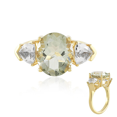 Green Amethyst Silver Ring