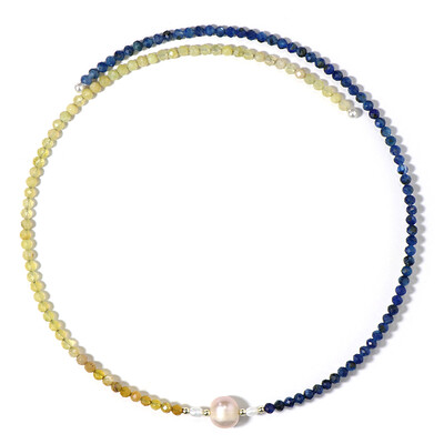 Peach Freshwater Pearl Steel Choker (Riya)