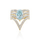 9K AAA Aquamarine Gold Ring (SUHANA)