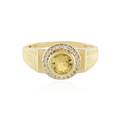 Yellow Beryl Silver Ring