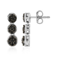 Black Spinel Silver Earrings