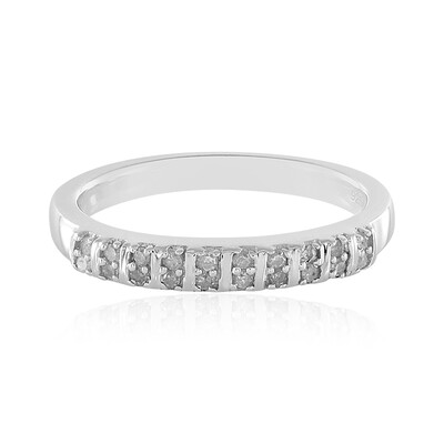 I2 (I) Diamond Silver Ring