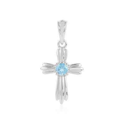 Swiss Blue Topaz Silver Pendant