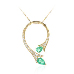 10K AAA Zambian Emerald Gold Necklace