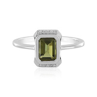 Moldavite Silver Ring