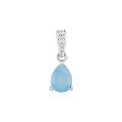 Blue Chalcedony Silver Pendant