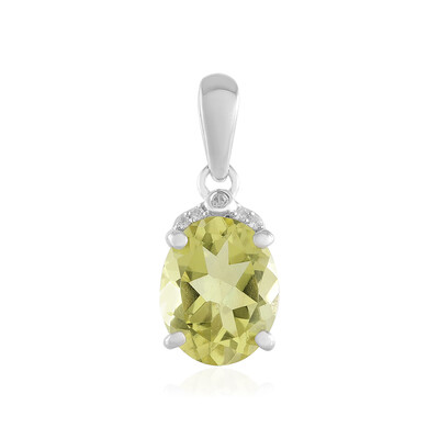 Lemon Quartz Silver Pendant