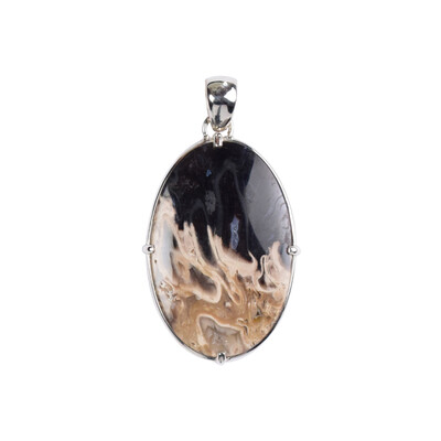 Petrified Palm Wood Silver Pendant